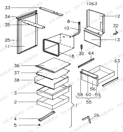 Взрыв-схема посудомоечной машины Zanussi ZL54A - Схема узла H10 Oven Furniture, Users manual